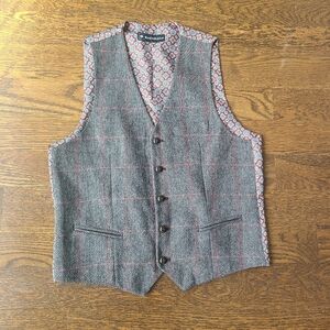 Bachrach tweed waistcoat men's size S/38 herringbone